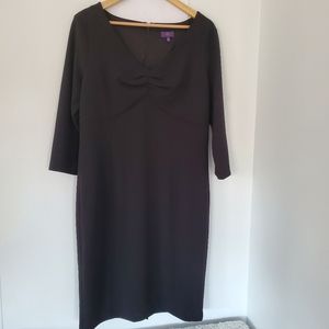 NYDJ 14 Black Cocktail Business Dress 3/4 Sleeve "Lift Tuck Tech Shaping Slip"